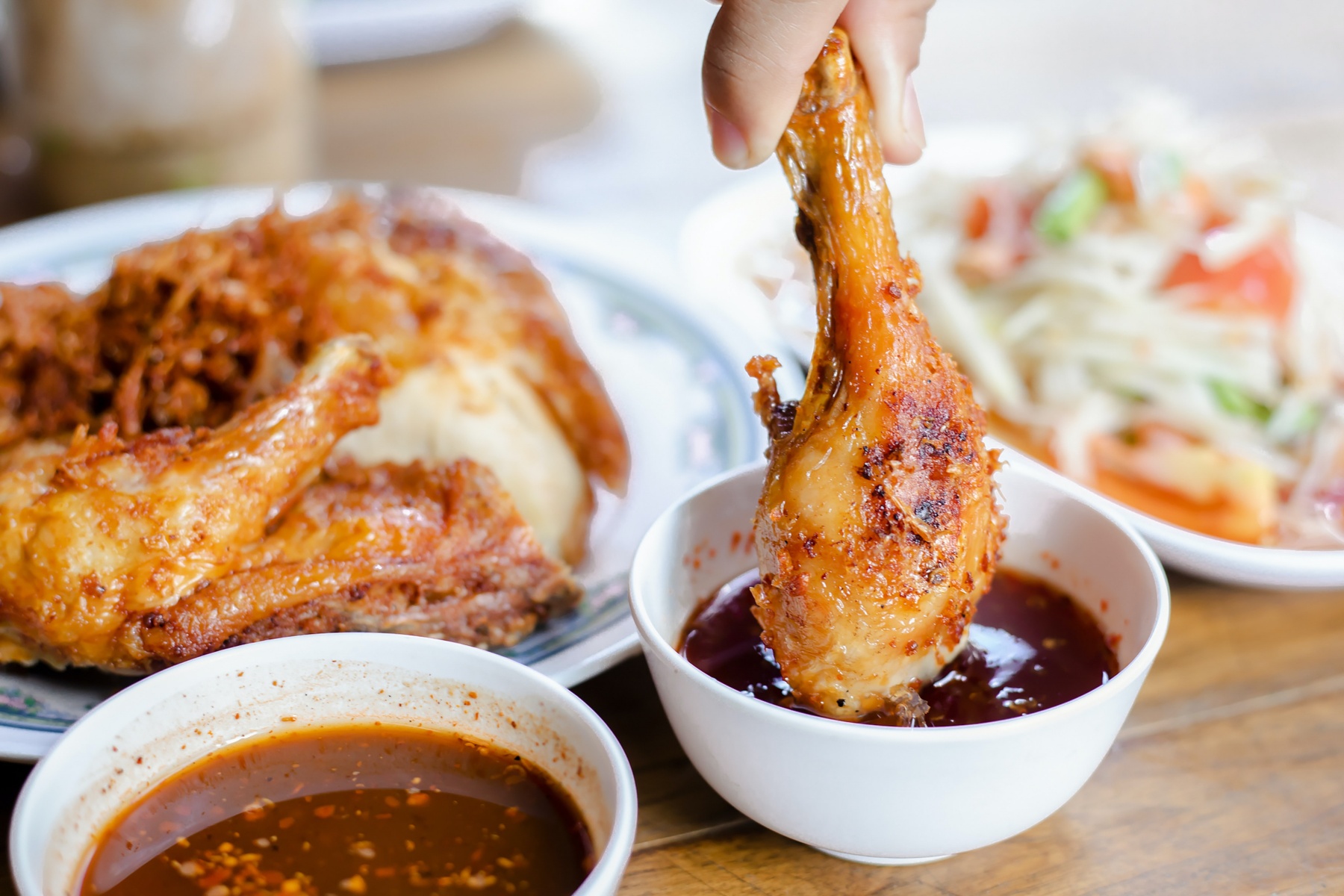 thai fried chicken gai tod street food